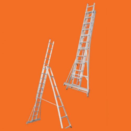 Escalera de Aluminio Tijera Simple Acceso Extensible con Bastidor - Scala